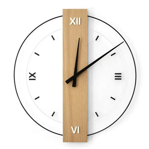 Wood Wall Clock - Oaklyn - Silent Non-Ticking Design - Minimalist Decor