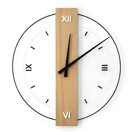Wood Wall Clock - Oaklyn - Silent Non-Ticking Design - Minimalist Decor