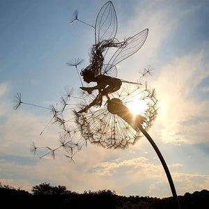 Fairy Garden Sculpture - Enchantia - Dancing Angel Figurine - Outdoor Lawn Decor