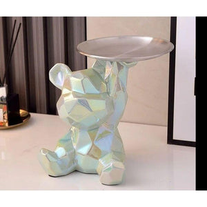 Geometric Bear Statue - Ceramix - Modern Art Decor - Space-Saving Storage