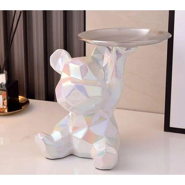 Geometric Bear Statue - Ceramix - Modern Art Decor - Space-Saving Storage