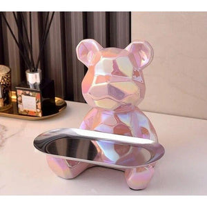 Geometric Bear Statue - Ceramix - Modern Art Decor - Space-Saving Storage