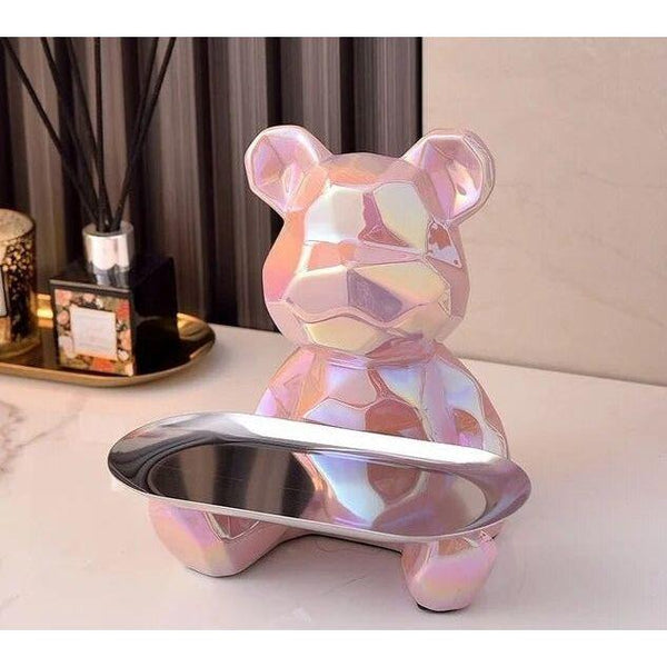 Geometric Bear Statue - Ceramix - Modern Art Decor - Space-Saving Storage