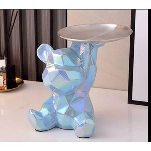Geometric Bear Statue - Ceramix - Modern Art Decor - Space-Saving Storage