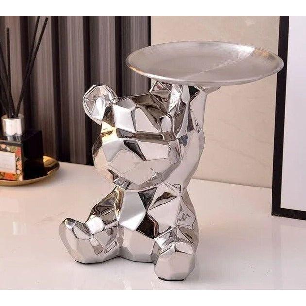 Geometric Bear Statue - Ceramix - Modern Art Decor - Space-Saving Storage