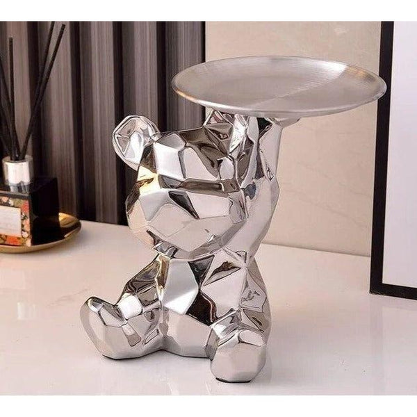 Geometric Bear Statue - Ceramix - Modern Art Decor - Space-Saving Storage