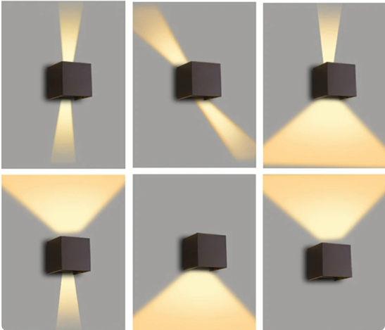 Cube Wall Lamp - Luxora - Easy Install Lighting - Adjustable Brightness