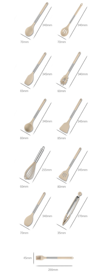 Silicone Utensil Set - Nordeka - 13-Piece Cooking Tools - Heat Resistant Kitchenware