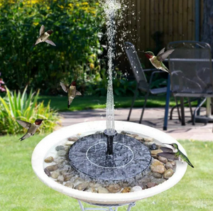 Solar Floating Fountain Pump | 4 Interchangeable Nozzles | Wireless Waterproof Garden Pond & Bird Bath Fountain — No Battery Required