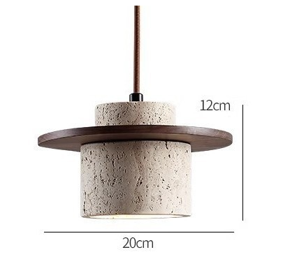 Pendant Light Fixture - Atlaro - Travertine Stone Design - Rustic Dining Lighting
