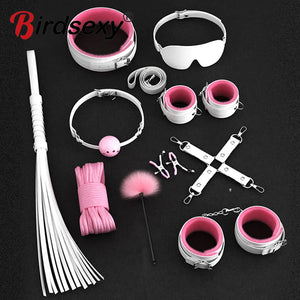 Sensual Play | BDSM Bondage Kit with Leather Whip & Nipple Clamps | Complete Set for Adventurous Couples 0