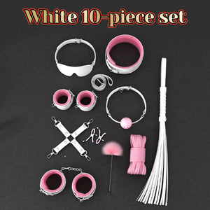 Sensual Play | BDSM Bondage Kit with Leather Whip & Nipple Clamps | Complete Set for Adventurous Couples 6
