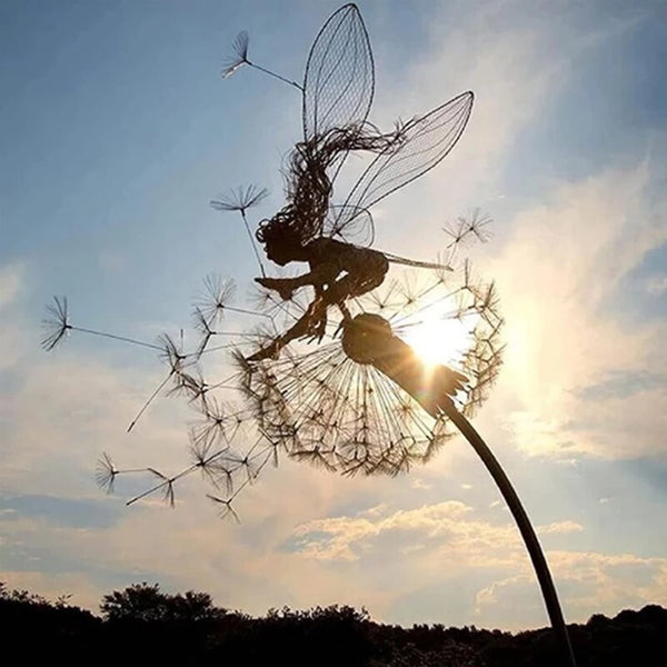 Fairy Garden Sculpture - Enchantia - Dancing Angel Figurine - Outdoor Lawn Decor
