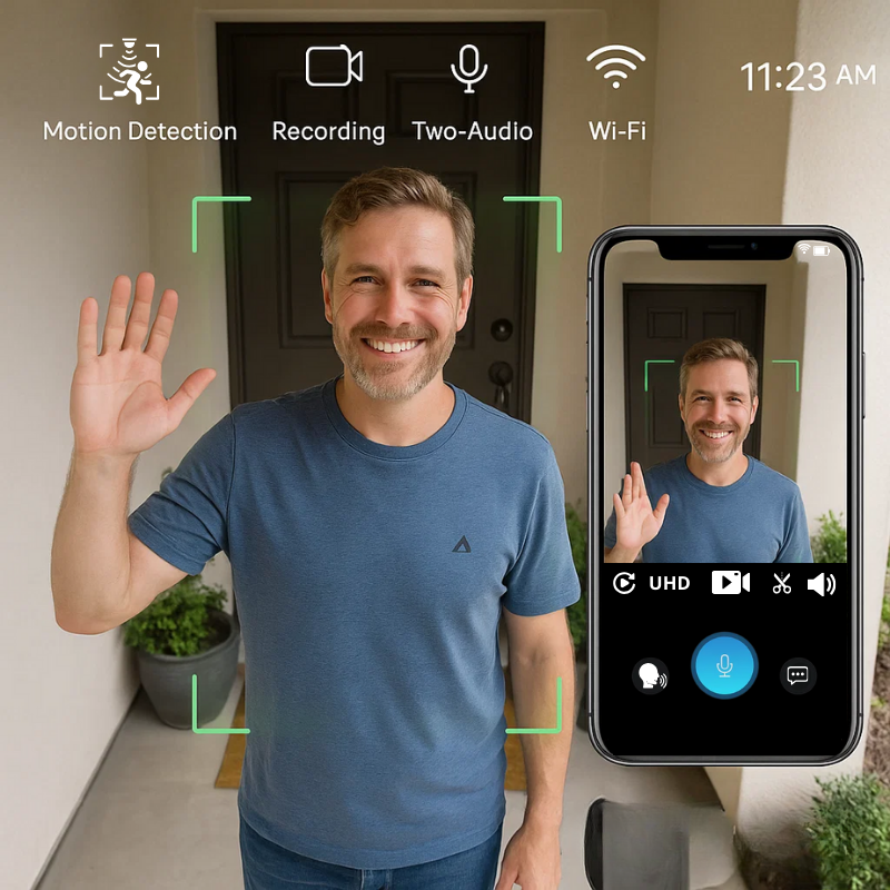 Smart Home | Video Doorbell Camera with HD Night Vision & Instant Alerts for Enhanced Home Security 0