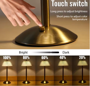 Retro Crystal Touch Lamp | Rechargeable Wireless LED Table Lamp