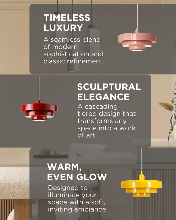 Pendant Ceiling Light - Cascadia - Retro Orange Style - Modern Statement Lighting