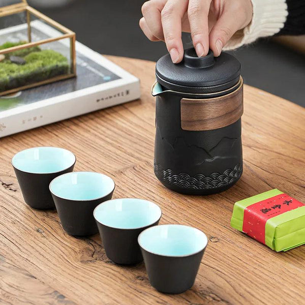 Travel Tea Set | Compact Tea Pot Set with Carrying Bag - Ideal for Outdoor Enjoyment 1