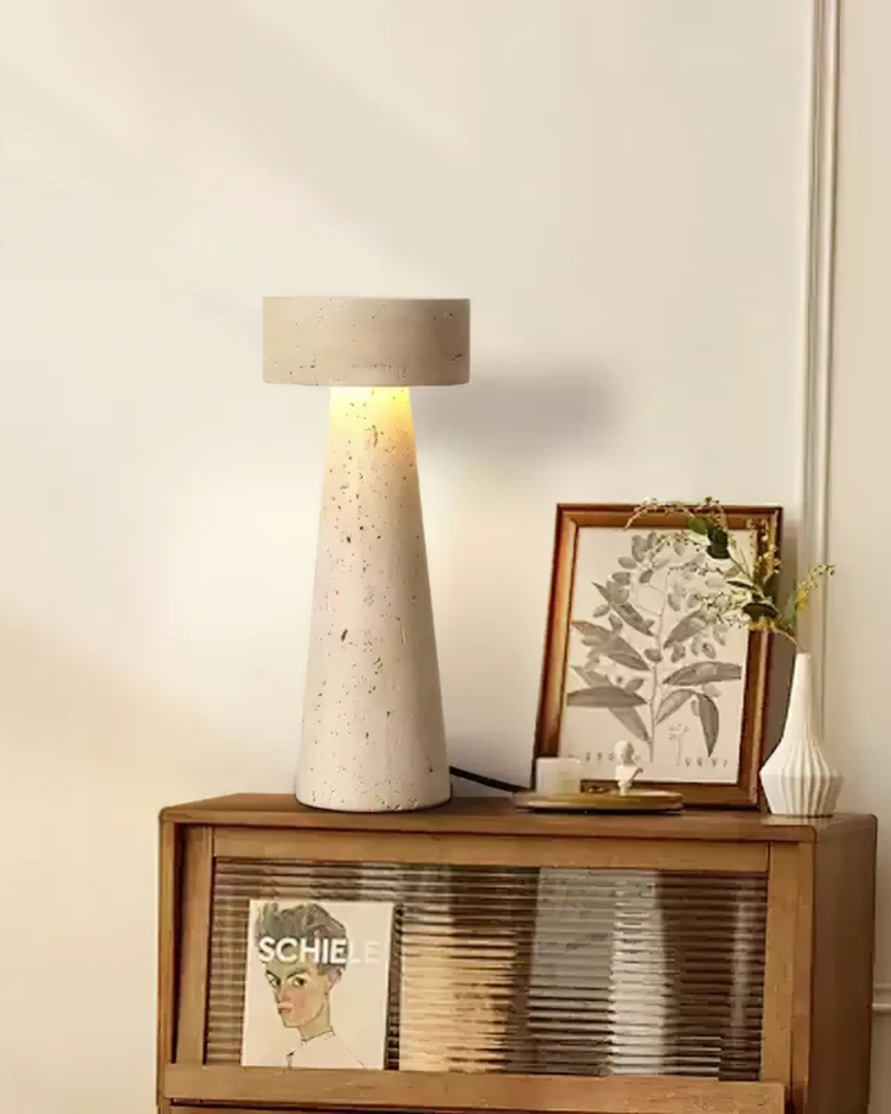 Table Lamp Light - Travura - Minimal Stone Design - Modern Bedside Lighting