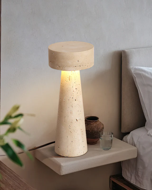 Table Lamp Light - Travura - Minimal Stone Design - Modern Bedside Lighting