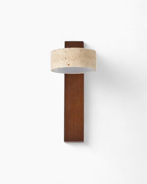 Wall Lamp Light - Travura - Natural Stone Look - Modern Wooden Sconce