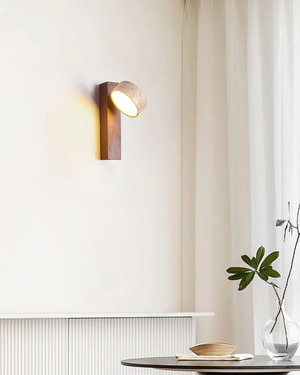 Wall Lamp Light - Travura - Natural Stone Look - Modern Wooden Sconce
