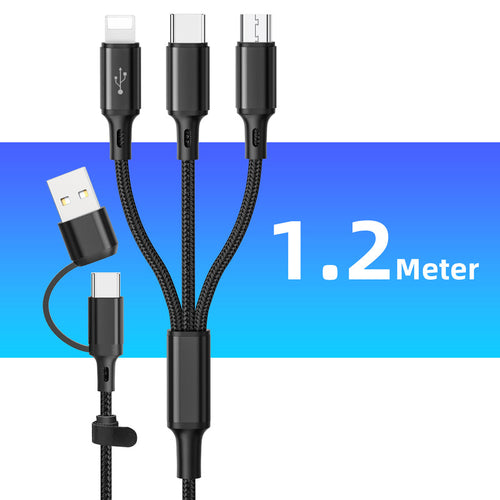 Universal 3-in-1 Charging Cable | Fast Charging iPhone Charger with Multi-Device Compatibility ? Durable Tangle-Free Design for Efficient Power Delivery 0