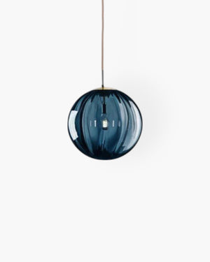 Pendant Ceiling Light - Virello - Amber Glass Globe - Modern Vintage Style