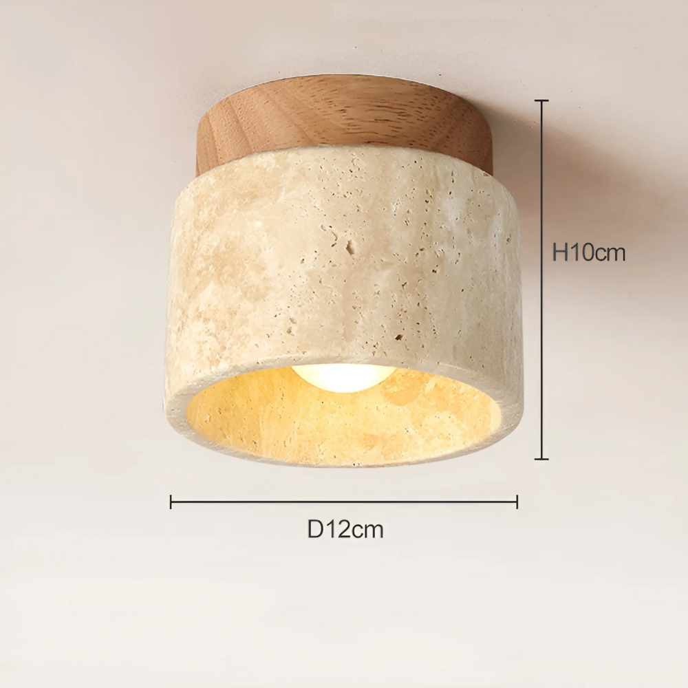 Japanese Ceiling Lamp - TranquilStone - Yellow Marble Light - Relaxing Home Decor