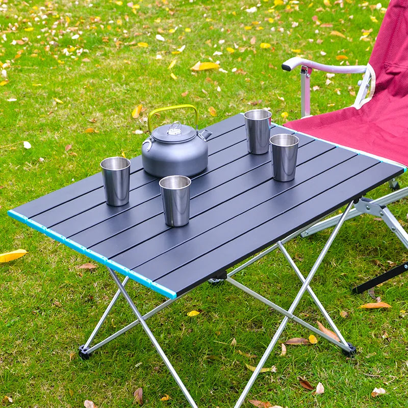 Versatile Outdoor Folding Table | Ultralight Aluminum Design with Stable Rubber Feet | Perfect for Camping and Picnics 0