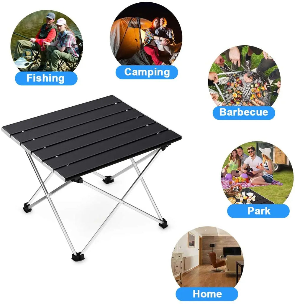 Versatile Outdoor Folding Table | Ultralight Aluminum Design with Stable Rubber Feet | Perfect for Camping and Picnics 0