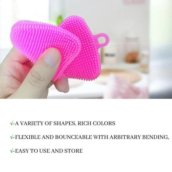 Versatile Silicone Dishwashing Brush Set with Scouring Pad | Multi-Color Kitchen Cleaning Tools 3