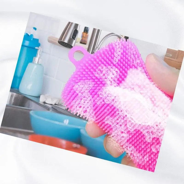Versatile Silicone Dishwashing Brush Set with Scouring Pad | Multi-Color Kitchen Cleaning Tools 4