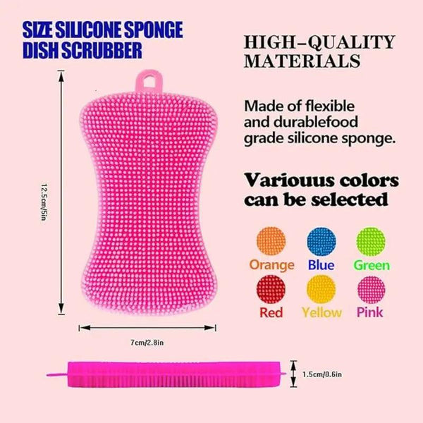 Versatile Silicone Dishwashing Brush Set with Scouring Pad | Multi-Color Kitchen Cleaning Tools 5