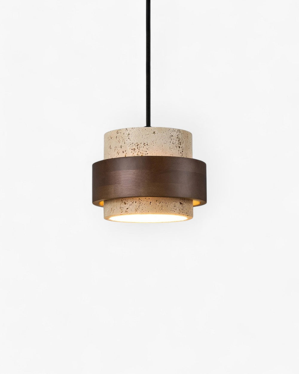 Pendant Ceiling Light - Vespera - Travertine Wood Mix - Soft Bedside Glow