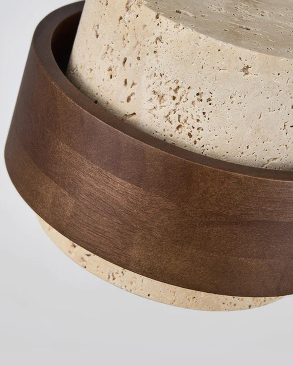 Pendant Ceiling Light - Vespera - Travertine Wood Mix - Soft Bedside Glow