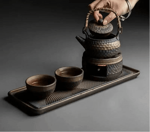 Vintage Ceramic Tea Warmer | Japanese-Style Handmade Stove for Perfectly Warmed Tea 0