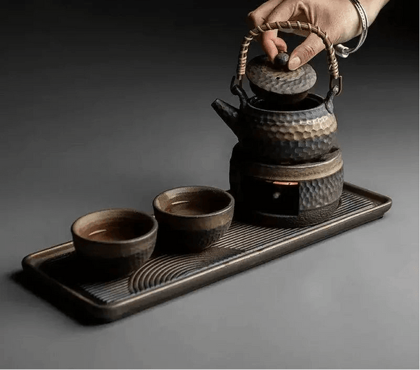 Vintage Ceramic Tea Warmer | Japanese-Style Handmade Stove for Perfectly Warmed Tea 0