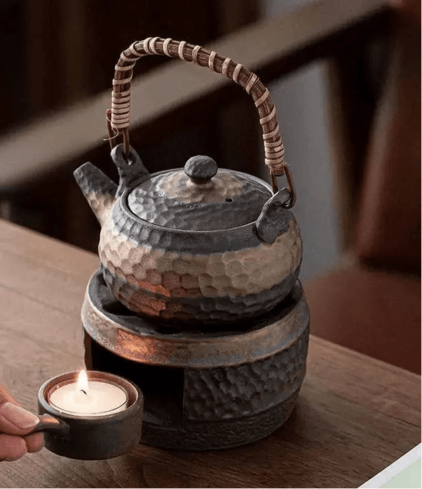 Vintage Ceramic Tea Warmer | Japanese-Style Handmade Stove for Perfectly Warmed Tea 3