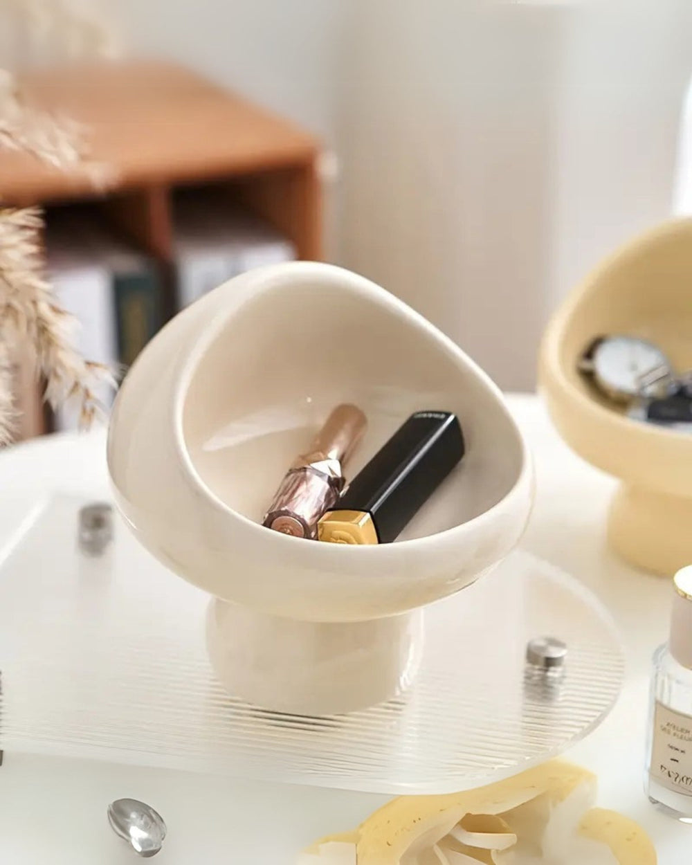 Ceramic Storage Bowl - Vistara - Modern Vanity Organizer - Decorative Accent Piece