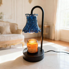 Candle Warmer Lamp With Dimmable Cobalt Lampshade