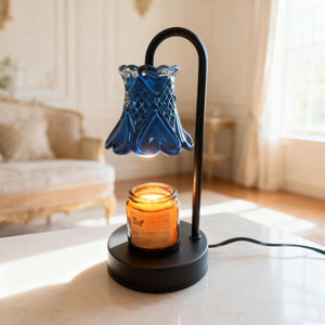 Candle Warmer Lamp With Dimmable Cobalt Lampshade