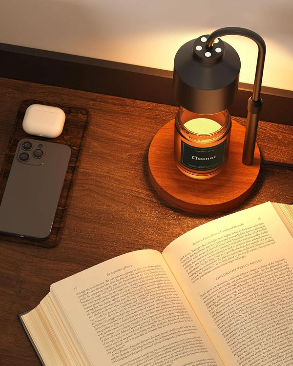 Black Electric Candle Warmer Lamp Programmable Timer