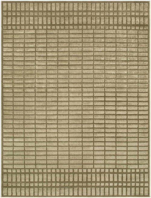 Gareth Olive Grid Area Rug