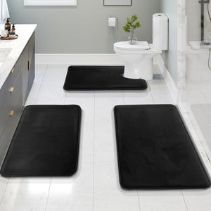 Memory Foam Bath Mat Set - Comfortex - Soft Absorbent Design - Non-Slip Bathroom Rug