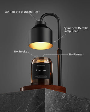 Black Electric Candle Warmer Lamp Programmable Timer