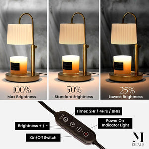 Champagne Gold Adjustable Height Candle Warmer Lamp