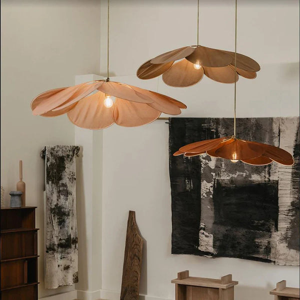 Pendant Light Fixture - Floriva - Petal Design Shade - Modern Ceiling Lamp