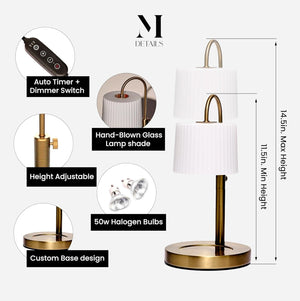 Champagne Gold Adjustable Height Candle Warmer Lamp