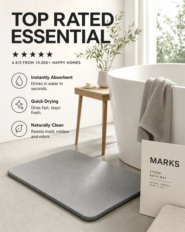 Original Stone Bath Mat | Minimalist Quick-Drying & Non-Slip
