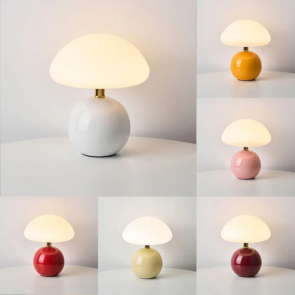 Mushroom Lamp - Lumara - French Cream Design - Adjustable LED Lighting